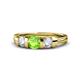 1 - Raea Peridot and Diamond Three Stone Engagement Ring 
