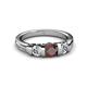 3 - Raea Red Garnet and Diamond Three Stone Engagement Ring 