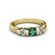3 - Raea Emerald and Diamond Three Stone Engagement Ring 