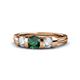 1 - Raea Emerald and Diamond Three Stone Engagement Ring 