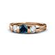 1 - Raea Blue and White Diamond Three Stone Engagement Ring 