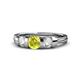 1 - Raea Yellow and White Diamond Three Stone Engagement Ring 