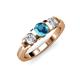 2 - Raea London Blue Topaz and Diamond Three Stone Engagement Ring 