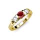 3 - Raea Ruby and Diamond Three Stone Engagement Ring 