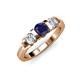 2 - Raea Blue Sapphire and Diamond Three Stone Engagement Ring 