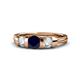 1 - Raea Blue Sapphire and Diamond Three Stone Engagement Ring 