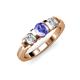 2 - Raea Tanzanite and Diamond Three Stone Engagement Ring 
