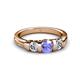 3 - Raea Tanzanite and Diamond Three Stone Engagement Ring 