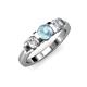 2 - Raea Aquamarine and Diamond Three Stone Engagement Ring 