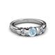 3 - Raea Aquamarine and Diamond Three Stone Engagement Ring 