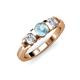 2 - Raea Aquamarine and Diamond Three Stone Engagement Ring 