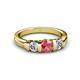 3 - Raea Pink Tourmaline and Diamond Three Stone Engagement Ring 