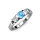 2 - Raea Blue Topaz and Diamond Three Stone Engagement Ring 