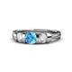 1 - Raea Blue Topaz and Diamond Three Stone Engagement Ring 