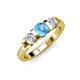 2 - Raea Blue Topaz and Diamond Three Stone Engagement Ring 