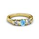 3 - Raea Blue Topaz and Diamond Three Stone Engagement Ring 