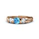 1 - Raea Blue Topaz and Diamond Three Stone Engagement Ring 