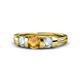 1 - Raea Citrine and Diamond Three Stone Engagement Ring 