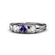 1 - Raea Iolite and Diamond Three Stone Engagement Ring 