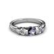 3 - Raea Iolite and Diamond Three Stone Engagement Ring 