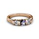 3 - Raea Iolite and Diamond Three Stone Engagement Ring 