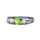 1 - Raea Peridot and Diamond Three Stone Engagement Ring 