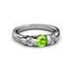 3 - Raea Peridot and Diamond Three Stone Engagement Ring 