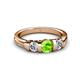 3 - Raea Peridot and Diamond Three Stone Engagement Ring 