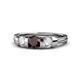 1 - Raea Red Garnet and Diamond Three Stone Engagement Ring 