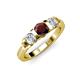 2 - Raea Red Garnet and Diamond Three Stone Engagement Ring 