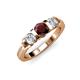 2 - Raea Red Garnet and Diamond Three Stone Engagement Ring 