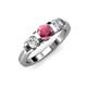 2 - Raea Rhodolite Garnet and Diamond Three Stone Engagement Ring 