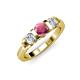 2 - Raea Rhodolite Garnet and Diamond Three Stone Engagement Ring 