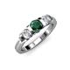 2 - Raea Emerald and Diamond Three Stone Engagement Ring 
