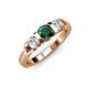 2 - Raea Emerald and Diamond Three Stone Engagement Ring 