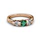 3 - Raea Emerald and Diamond Three Stone Engagement Ring 