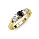 2 - Raea Black and White Diamond Three Stone Engagement Ring 