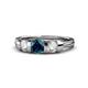 1 - Raea Blue and White Diamond Three Stone Engagement Ring 