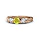 1 - Raea Yellow and White Diamond Three Stone Engagement Ring 