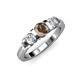 2 - Raea Smoky Quartz and Diamond Three Stone Engagement Ring 