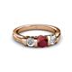 2 - Raea Ruby and Diamond Three Stone Engagement Ring 