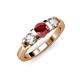 3 - Raea Ruby and Diamond Three Stone Engagement Ring 