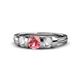 1 - Raea Pink Tourmaline and Diamond Three Stone Engagement Ring 
