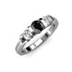 2 - Raea Black and White Diamond Three Stone Engagement Ring 