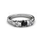 3 - Raea Black and White Diamond Three Stone Engagement Ring 