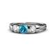 1 - Raea London Blue Topaz and Diamond Three Stone Engagement Ring 