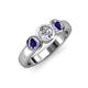 3 - Naava Diamond and Iolite Three Stone Engagement Ring 