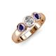 3 - Naava Diamond and Iolite Three Stone Engagement Ring 