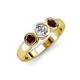 3 - Naava Diamond and Red Garnet Three Stone Engagement Ring 