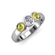 3 - Naava Yellow and White Diamond Three Stone Engagement Ring 